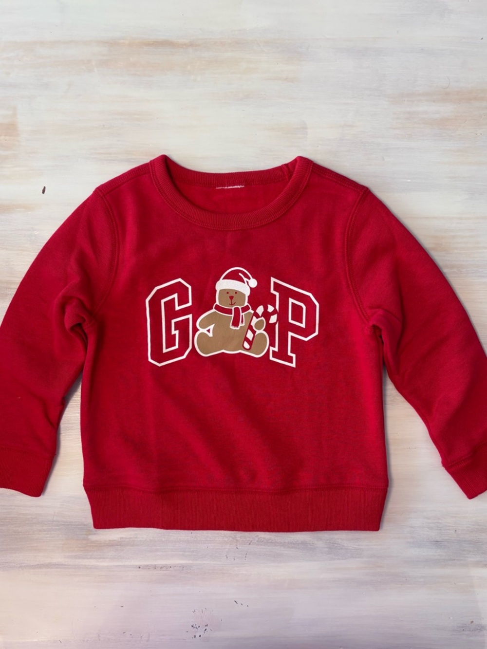 GAP Red Kids Sweatshirt with Gingerbread Logo 3T